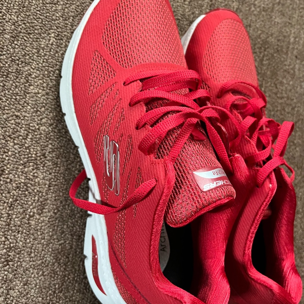 Vibrant Red Athletic Shoes
